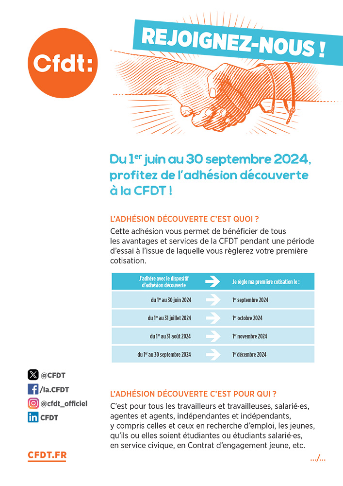 Flyer adhésion découverte CFDT