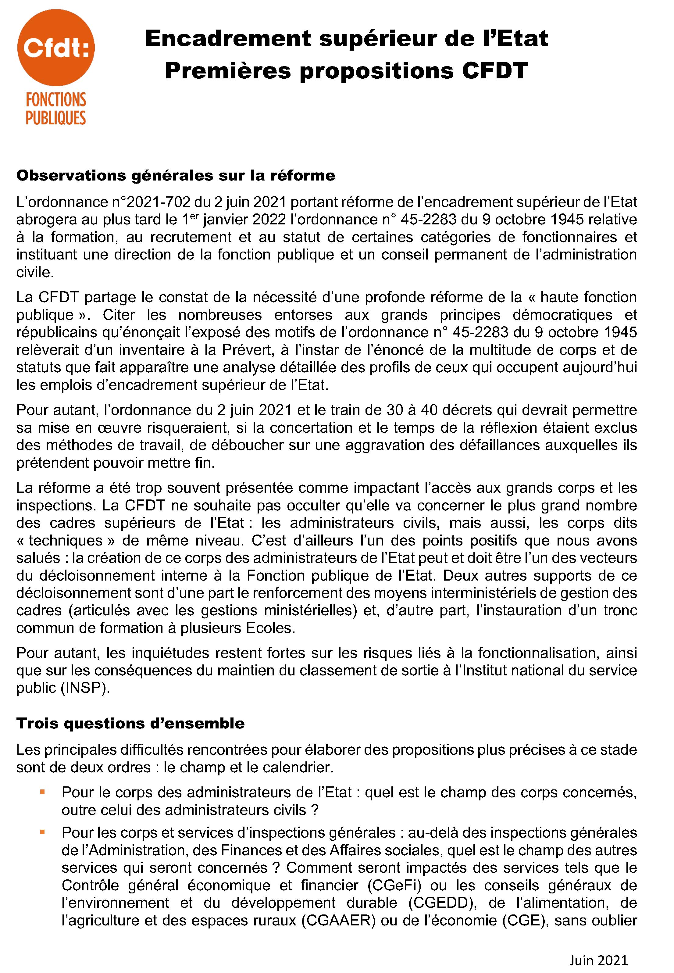 Encadrement supérieur : la CFDT a remis ses premières revendications au gouvernement